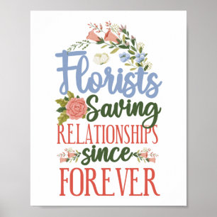 Poster Fleuriste Floristes Économiser Des Relations Depui