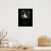 Poster Fleurons de calligraphie noire pour mariage en mém (Cuisine)