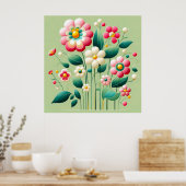Poster Fleurs 3d colorées (Cuisine)