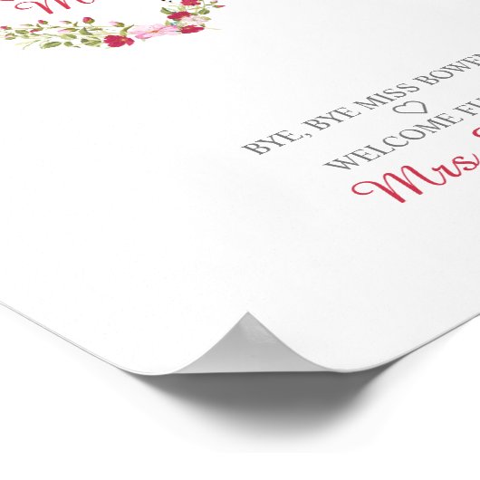 Poster Fleurs à l'aquarelle Cœur avec feuilles en rose et (Coin)