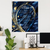 Poster Fleurs abstraites blanches et dorées sur Simmery B (Bureau à domicile)