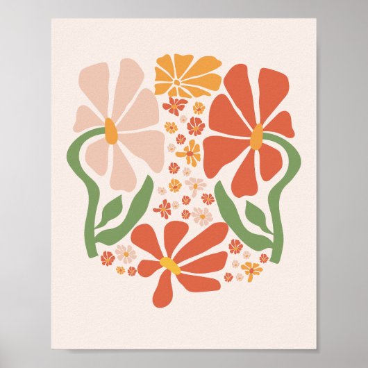 Poster Fleurs Abstraites Boho (Devant)