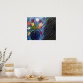 Poster Fleurs Abstraites dans le vase (Cuisine)