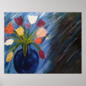 Poster Fleurs Abstraites dans le vase (Devant)