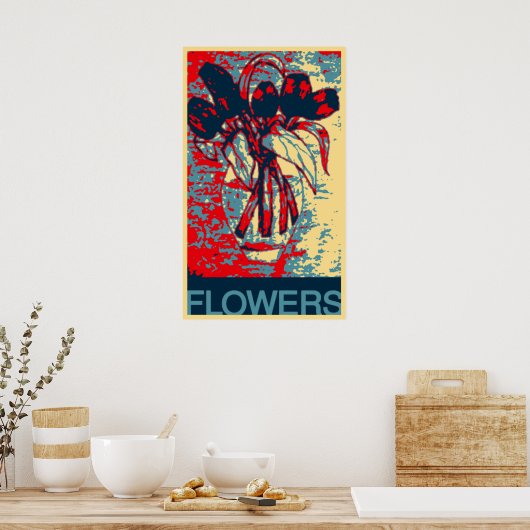 Poster Fleurs Abstraites dans un Vase (Cuisine)