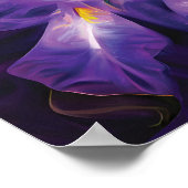 Poster Fleurs Abstraites en Iris violet et blanc (Coin)