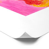 Poster Fleurs Abstraites en rose, Tangerine et Or (Coin)