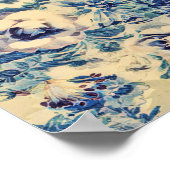 Poster Fleurs Abstraites rétros Papillon Jardin d'artisan (Coin)