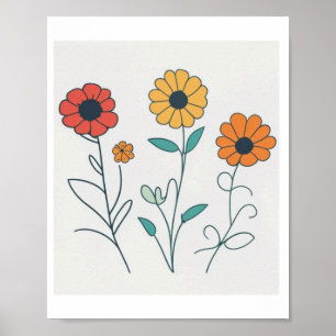 POSTER FLEURS ACCUEIL MUR ART