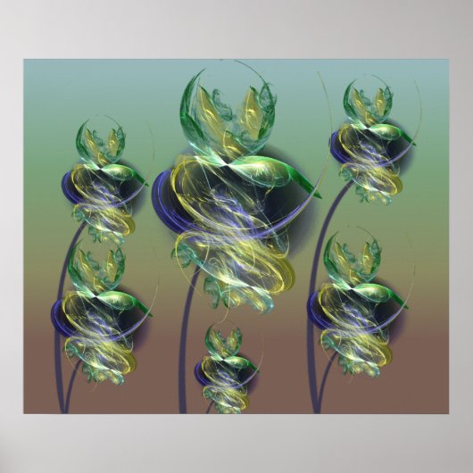 Poster Fleurs Aliens utopiques (Devant)