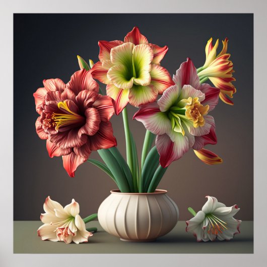 Poster Fleurs Amaryllis (Devant)
