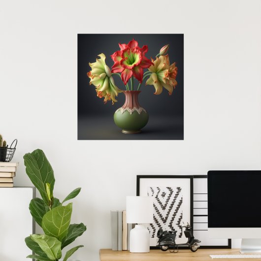 Poster Fleurs Amaryllis (Bureau à domicile)