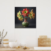 Poster Fleurs Amaryllis (Cuisine)