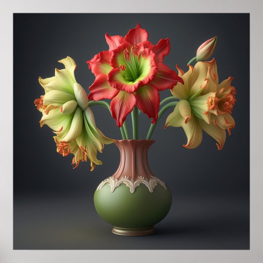 Poster Fleurs Amaryllis (Devant)