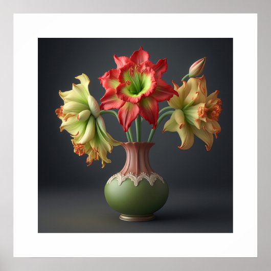 Poster Fleurs Amaryllis (Devant)