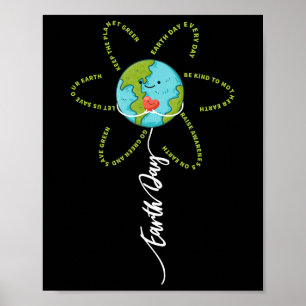 Poster Fleurs amusantes Jour des terres quotidien femmes 