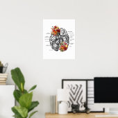 Poster Fleurs anatomiques du cerveau Art anatomique (Bureau à domicile)