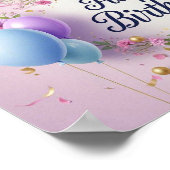 Poster Fleurs anniversaire luxueux élégant extravagant (Coin)