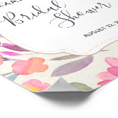 Poster Fleurs Aquarelle Rêveuses | Bienvenue à la Baby Sh (Coin)