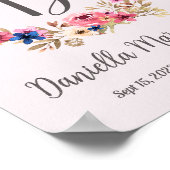 Poster Fleurs Aquarelle Rose Statistiques de naissance de (Coin)