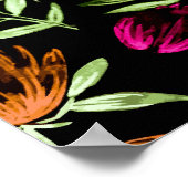 Poster Fleurs Aquarelles Rouges 3 (Coin)