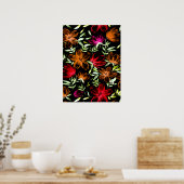 Poster Fleurs Aquarelles Rouges 3 (Cuisine)