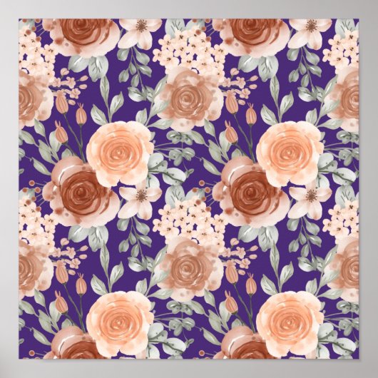 Poster Fleurs aquarelles tendance (Devant)