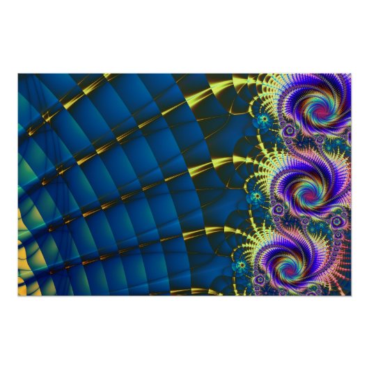 Poster Fleurs arc-en-ciel en spirale (Devant)