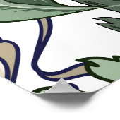 Poster Fleurs, art déco, moderne, sans soudure. (Coin)