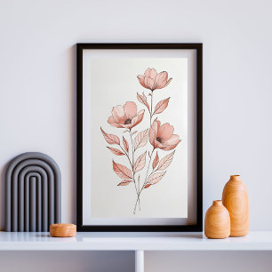 Poster Fleurs Automnales Minimalistes