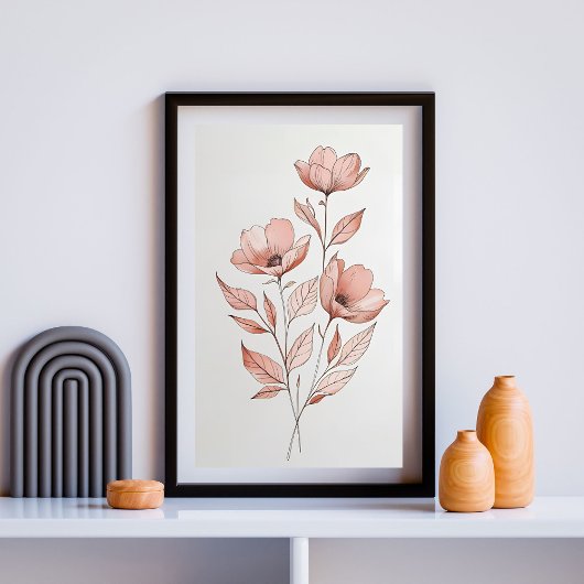 Poster Fleurs Automnales Minimalistes
