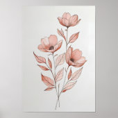 Poster Fleurs Automnales Minimalistes (Devant)