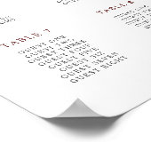 Poster Fleurs automnales Plan de siège Mariage paysager (Coin)