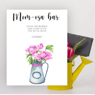 Poster Fleurs baby shower Momosa bar