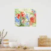 Poster Fleurs Balsam et Lobelia (Cuisine)
