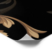 Poster Fleurs baroques classiques : arrière - plan noir. (Coin)