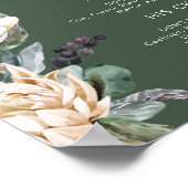Poster Fleurs Blanches | Boissons Signature Vert Foncé (Coin)