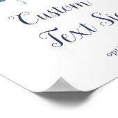 Poster Fleurs Blanches Classiques Baby Shower Panneau Tex (Coin)