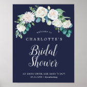 Poster Fleurs blanches classiques | Bienvenue à la Fête d (Devant)