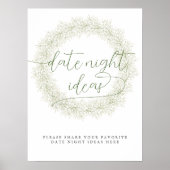 Poster Fleurs blanches classiques Fête des mariées Date N (Devant)