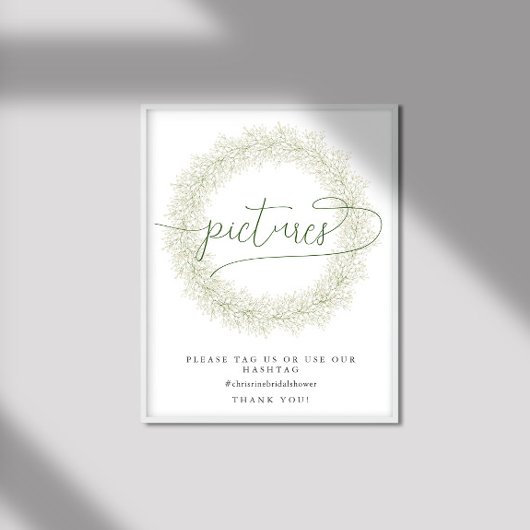 Poster Fleurs Blanches Classiques Images de Baby Shower d