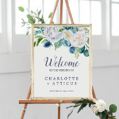 Poster Fleurs blanches classiques Mariage de bienvenue
