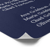 Poster Fleurs blanches classiques Marine Siège Alphabétiq (Coin)