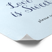 Poster Fleurs blanches classiques | Panneau bleu L'amour  (Coin)