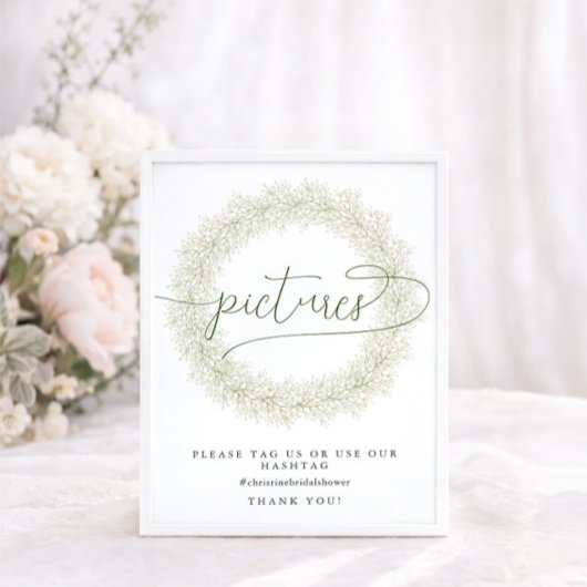 Poster Fleurs Blanches Classiques Photos de Baby Shower d