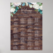 Poster Fleurs blanches classiques Siège alphabétique rust (Devant)