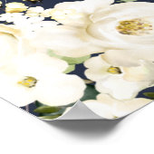 Poster Fleurs blanches crème, Bienvenue à la première com (Coin)