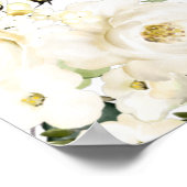 Poster Fleurs blanches crème, Bienvenue à la première com (Coin)
