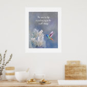 Poster Fleurs blanches de colibri Aquarelle Imprimer le d (Cuisine)