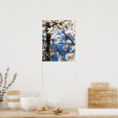 Poster Fleurs blanches devant un ciel blanc (Cuisine)